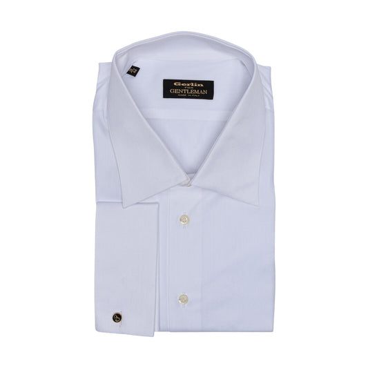 690$ ITALIAN LUXURY GERLIN Shirt White Fine Cotton 1AL ZILLI