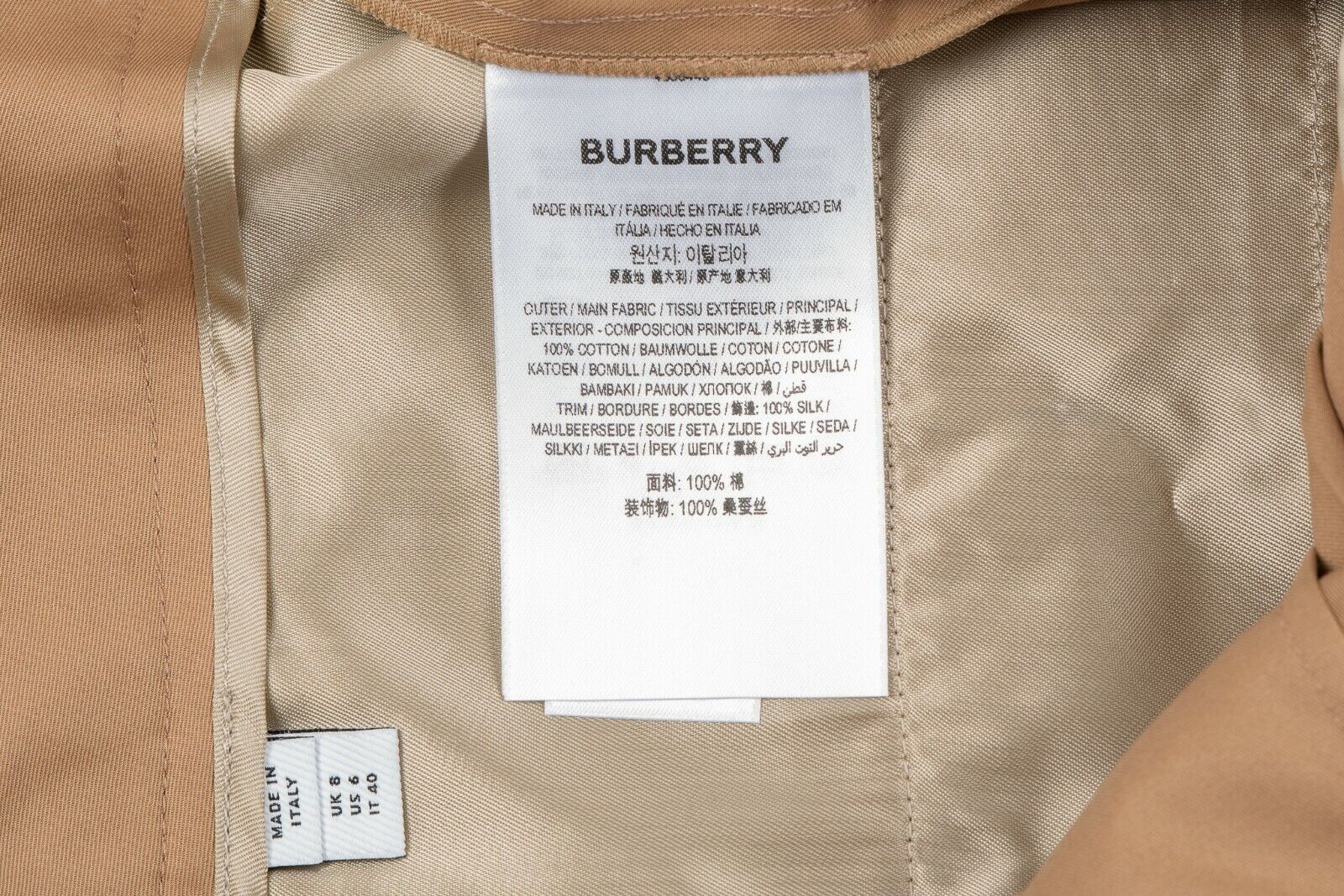 $1290 BURBERRY Tapered Pant Trouser Silk Scarf Belt SOCIETY 6 US / 40 IT / 8 UK