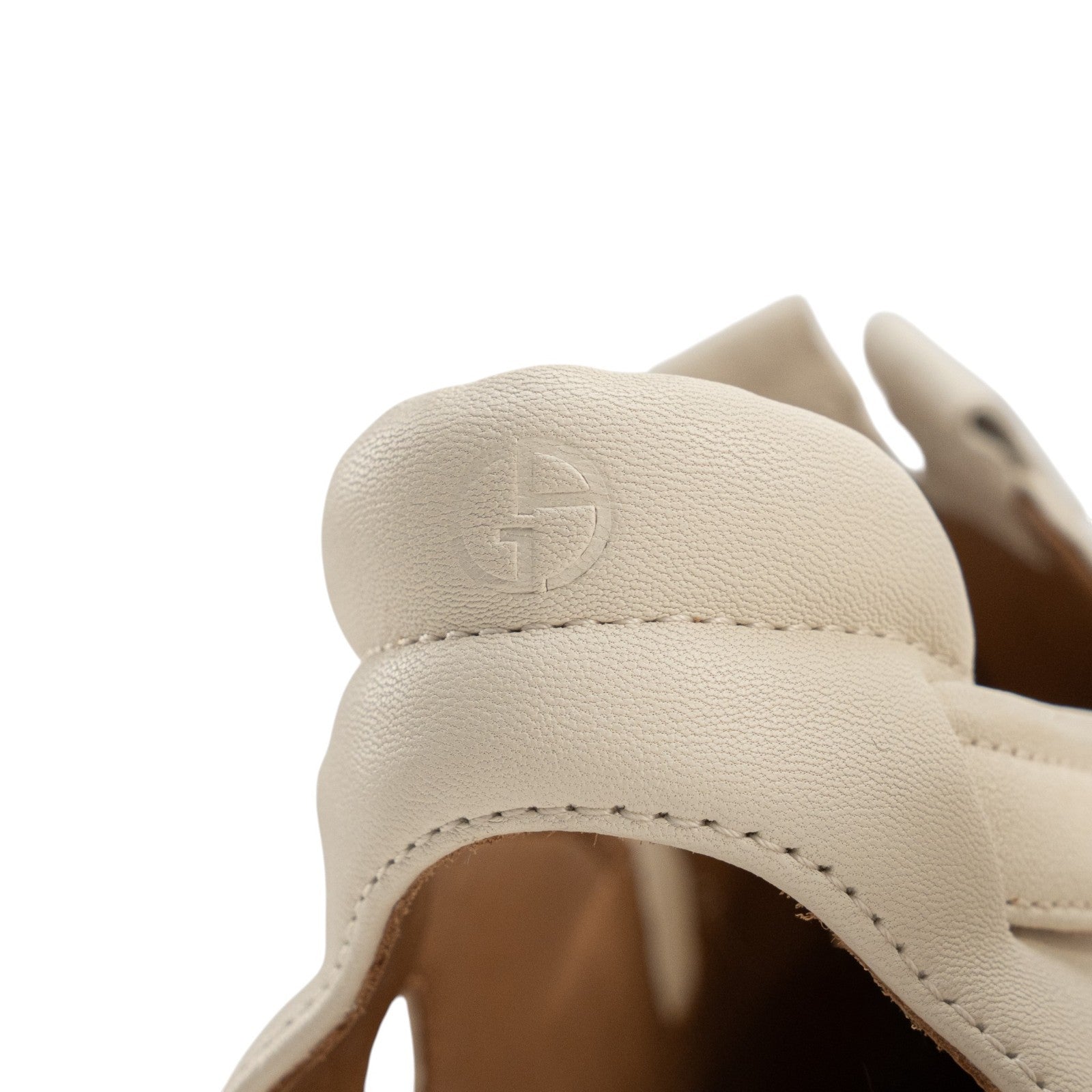 1450$ GIORGIO ARMANI Runway Sandal Zip Shoes With Cut-Outs Ivory Leather
