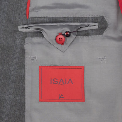 $6700 ISAIA NAPOLI "Capri" Gray Suit Fine Wool Plaids 48 US / 58 EU 8R