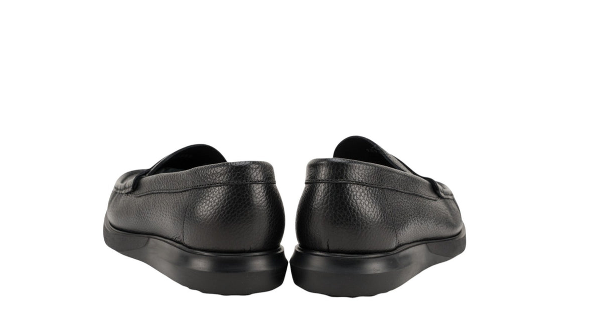 1250$ TESTONI Penny Loafer Shoes Karibu Calf Black 8 UK / 9 US / 42 IT