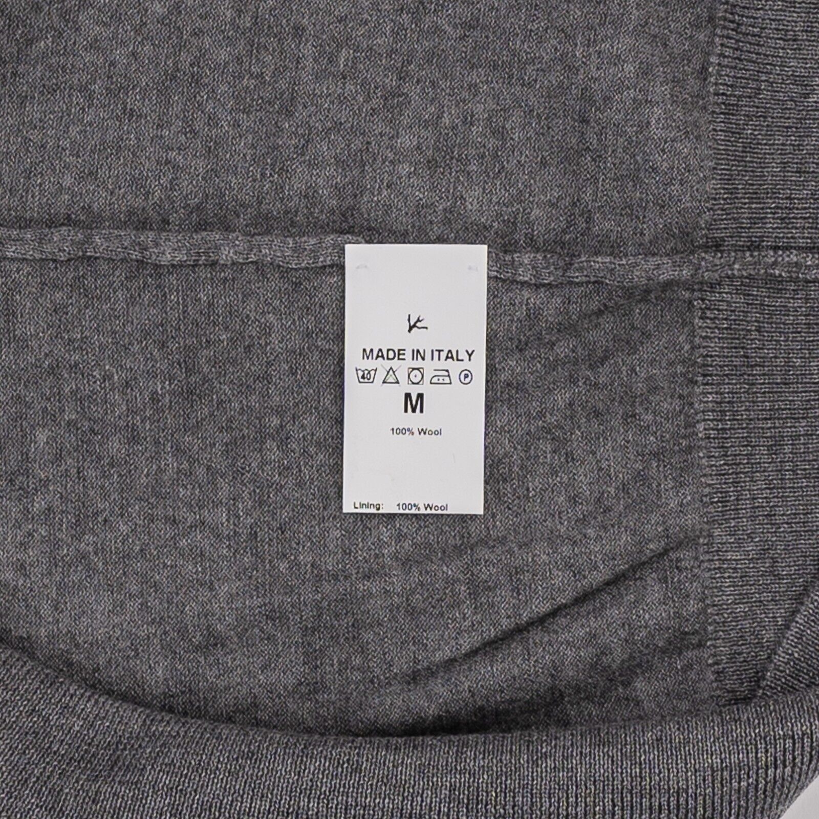 1100$ ISAIA NAPOLI Gray Knit Sweater Modern V-Neck Soft Wool Size M