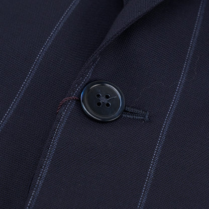 $6700 ISAIA "Gregorio" Dark Blue Suit Fine Wool Striped 42 US / 52 EU 8R