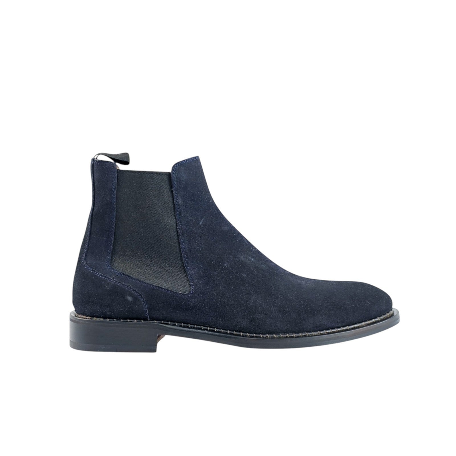 1450$ TESTONI Venezia Blue Chelsea Boot English Suede Calf  8 UK / 9 US / 42 IT