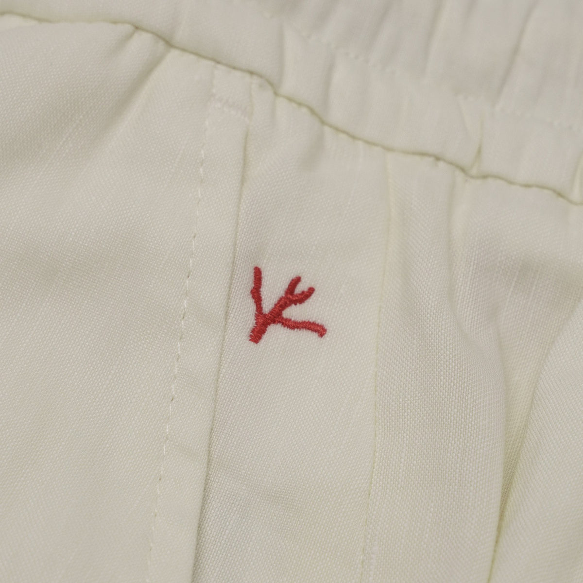 1150$ ISAIA NAPOLI "Comfort" Ivory Drawstring Pant Wool Linen 34 US / 50 IT