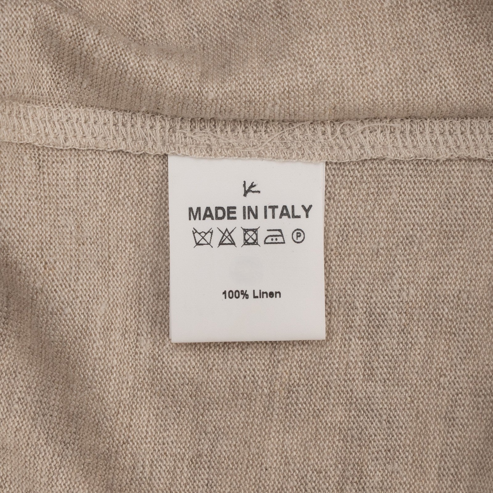 850$ ISAIA NAPOLI Beige Short Sleeve Handmade Polo 100% Linen