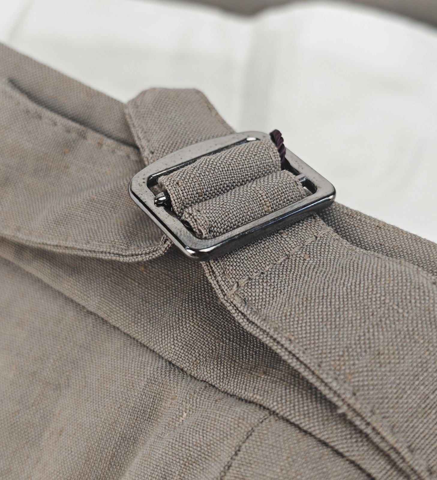 1550$ ISAIA Hand-Sewn Tapered Dress Pant Wool Linen Dove Gray 40 US / 56 EU