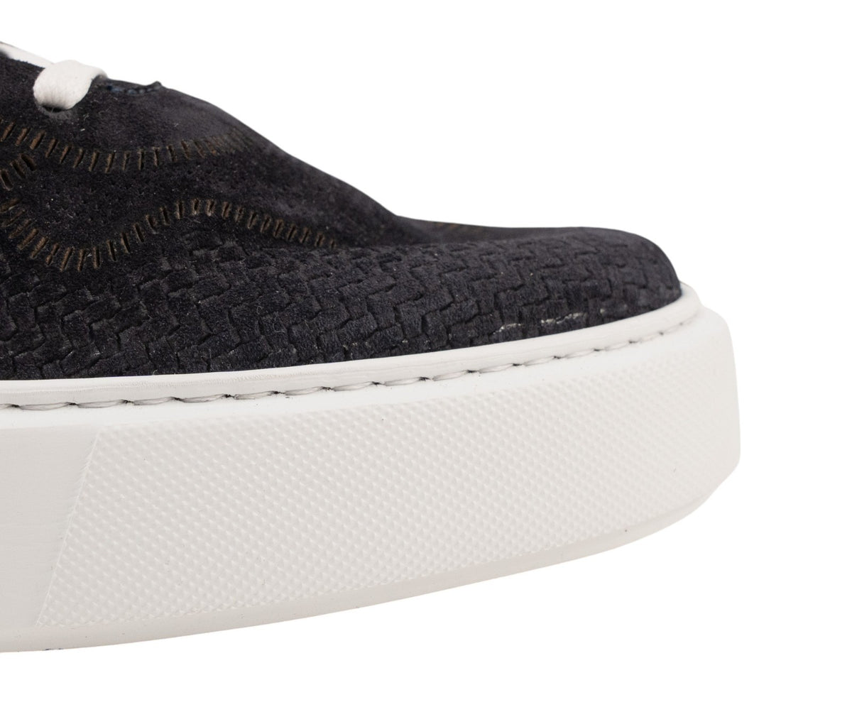 850$ TESTONI "Sassari" Sneaker Shoes Unlined Suede Navy 8 UK  / 9 US / 42 IT