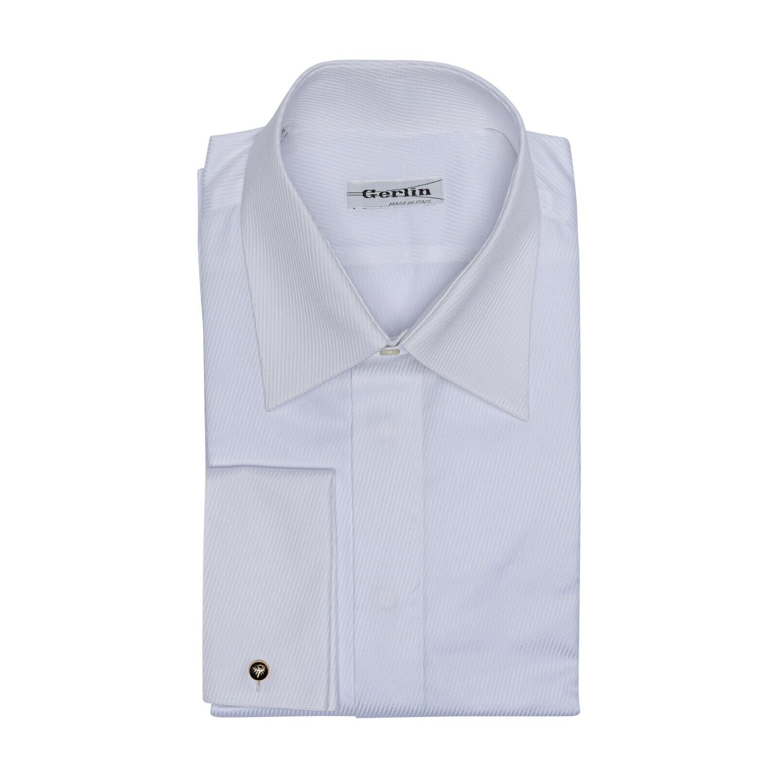 690$ ITALIAN LUXURY GERLIN Shirt White Twill Cotton 1AO ZILLI