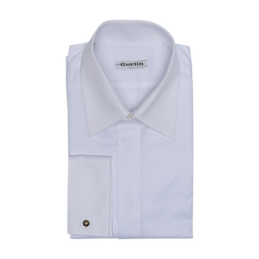 690$ ITALIAN LUXURY GERLIN Shirt White Twill Cotton 1AO ZILLI
