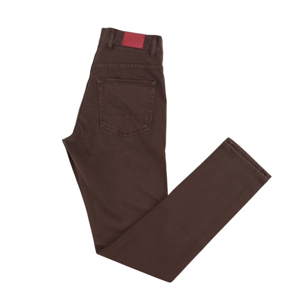850$ ISAIA NAPOLI "Chiaia" Brown Chino Sport Pant Cotton  Cashmere - Leather Tag