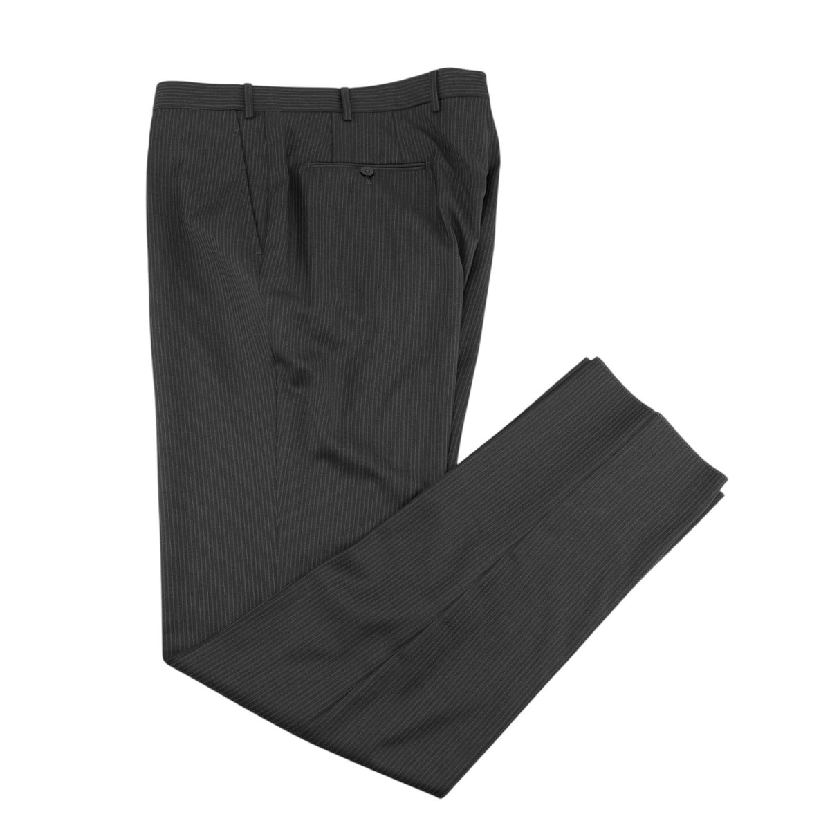 $6600 ISAIA "Capri" Charcoal Suit Fine Wool 4 Season Striped 46 US / 56 EU 8R