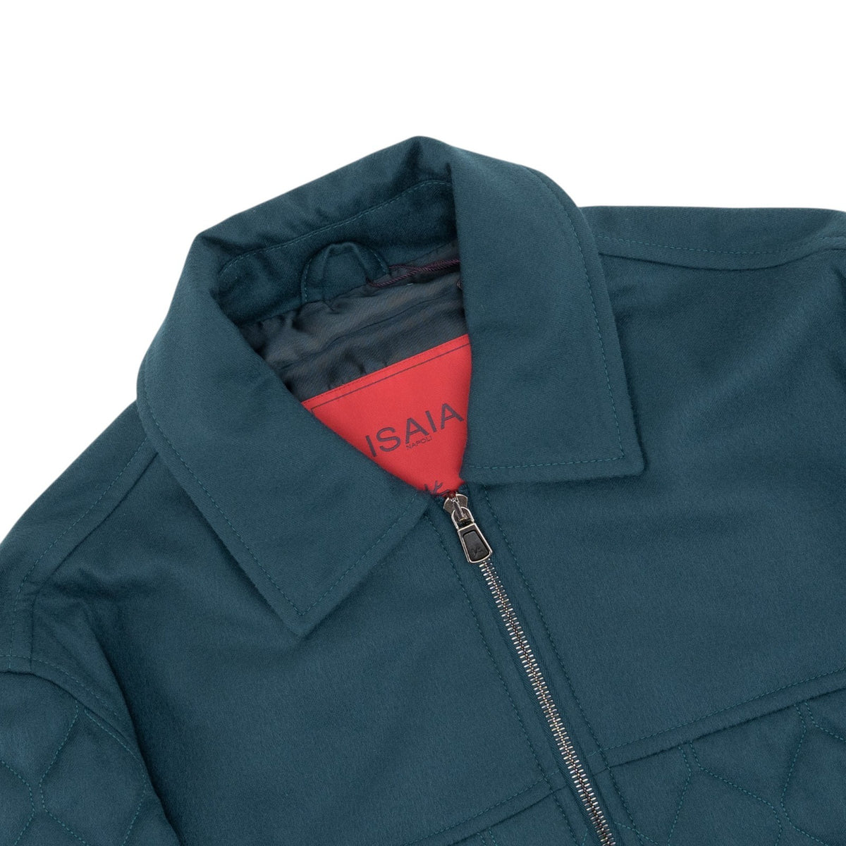 $6250 ISAIA  100% Cashmere Storm System® Jacket Coat Petrol Blue 38 US / 48 EU