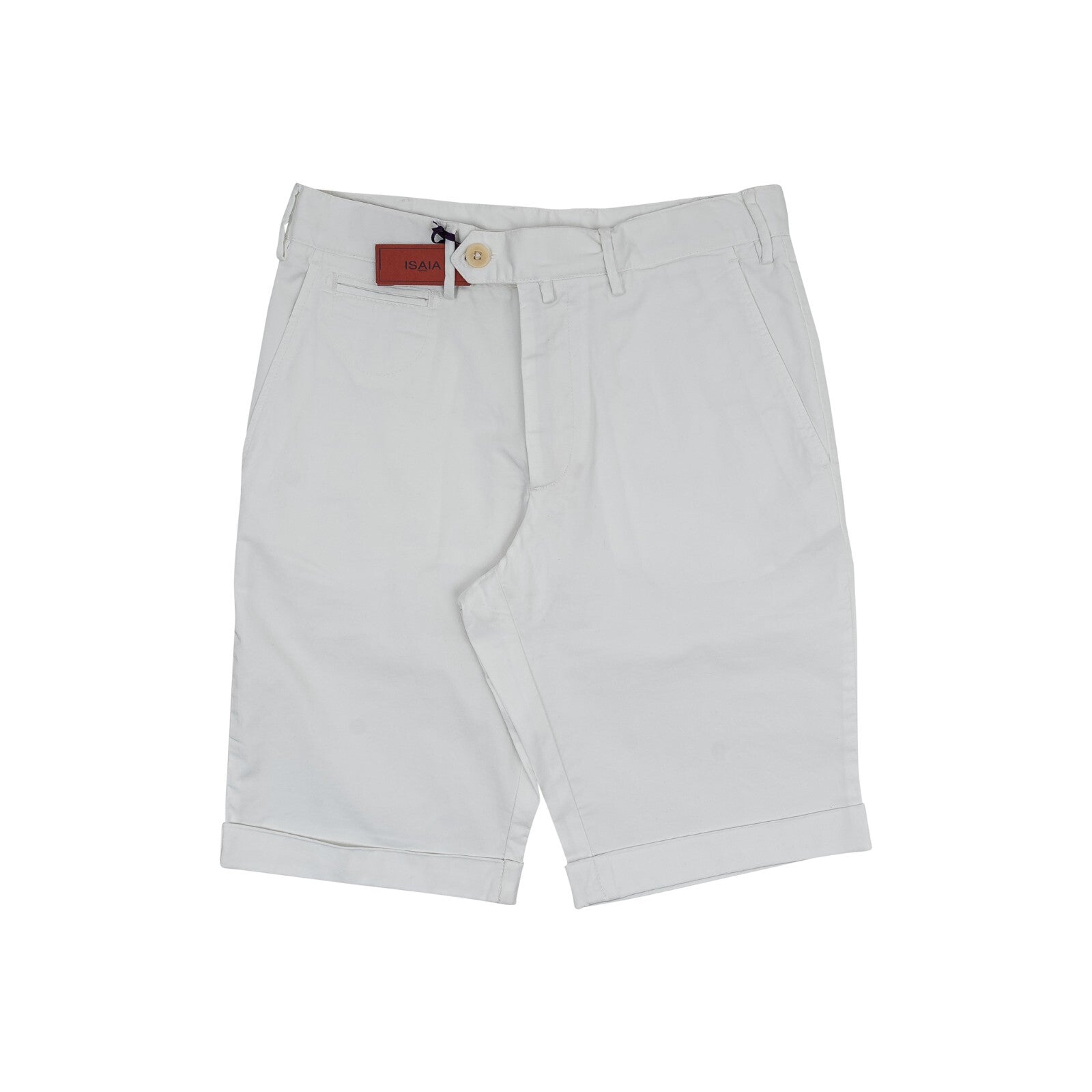 550$ ISAIA NAPOLI White Chino Short Pant Cotton Twill 30 US / 46 EU