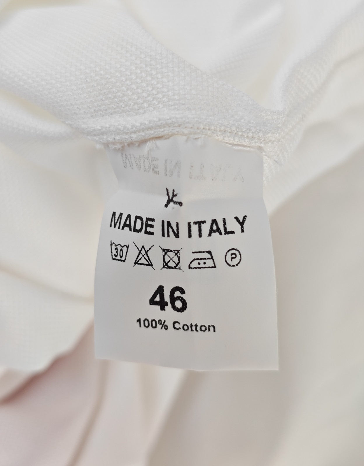 780$ ISAIA NAPOLI "Mix" Dress Shirt White Solid Oxford Cotton 18.5 - 46  1A