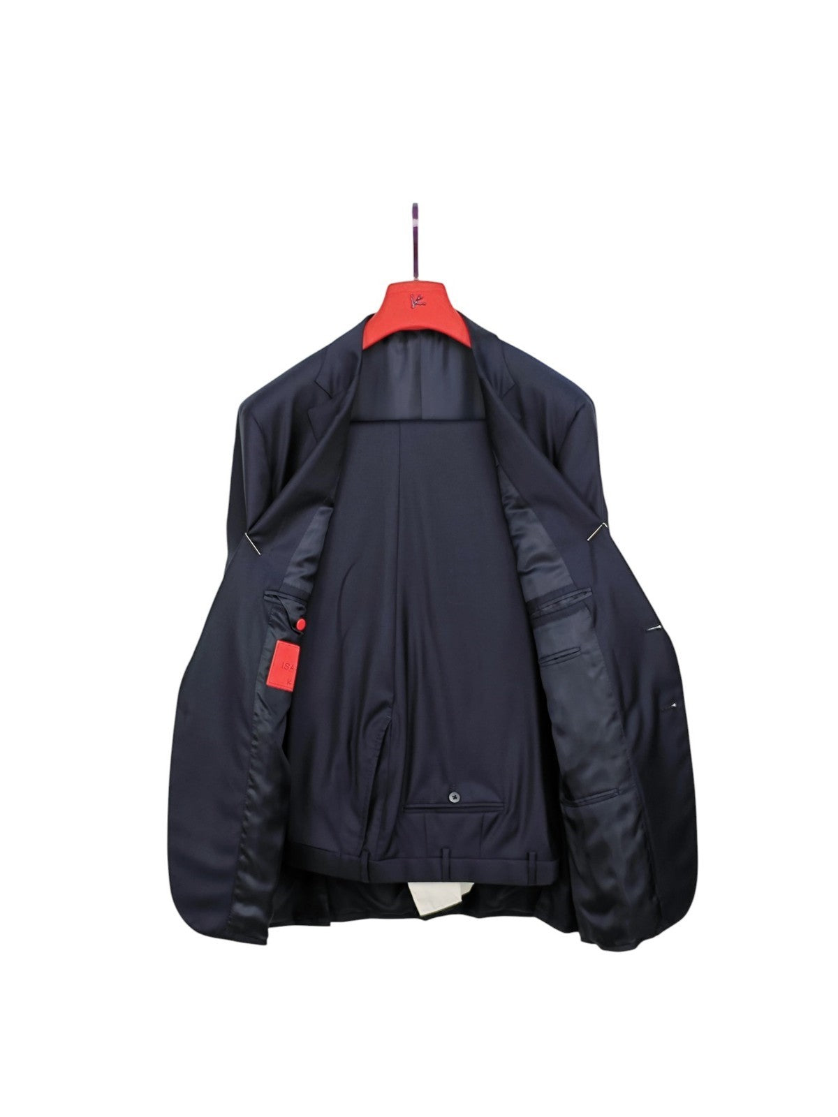 $6500 ISAIA NAPOLI Blue Midnight Hand-Sewn Suit Wool 100's  48 US / 58 EU