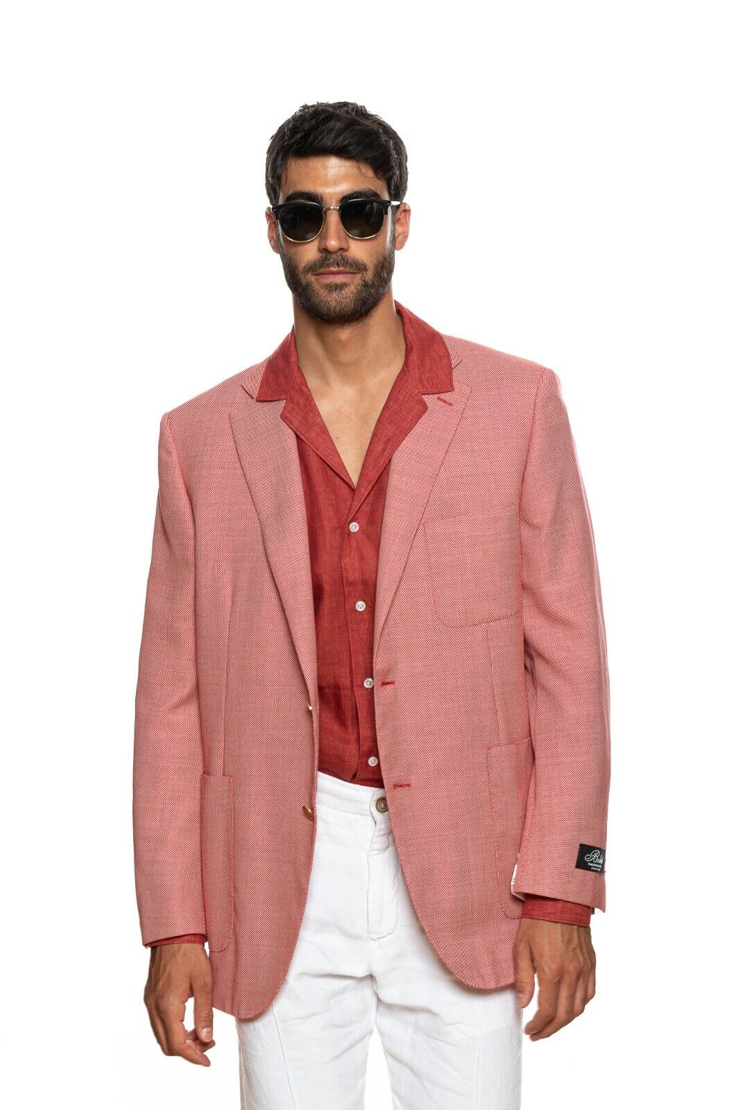BELVEST Light Red Wool Cotton Honeycomb Jacket Blazer 46 US / 56 EU 7 R