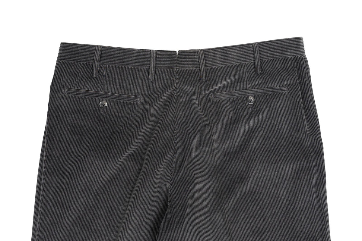 625$ RUBINACCI NAPOLI "Luca" Gray Cotton Corduroy Trouser Pant Made in Napoli