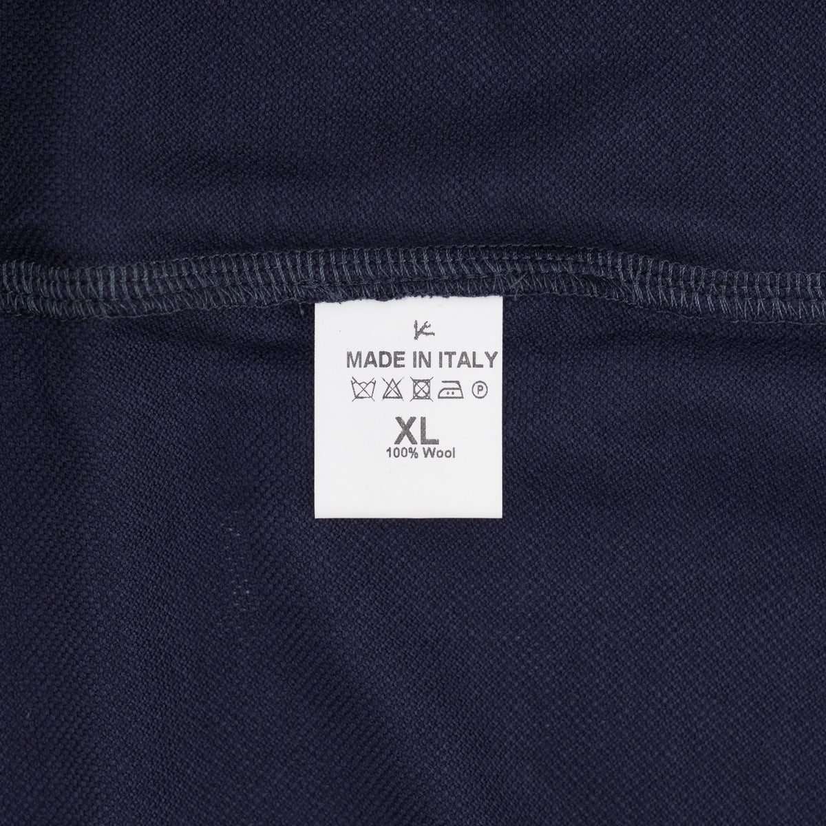 1050$ ISAIA NAPOLI Blue Navy Short Sleeve Handmade Polo 100% Wool Size XL