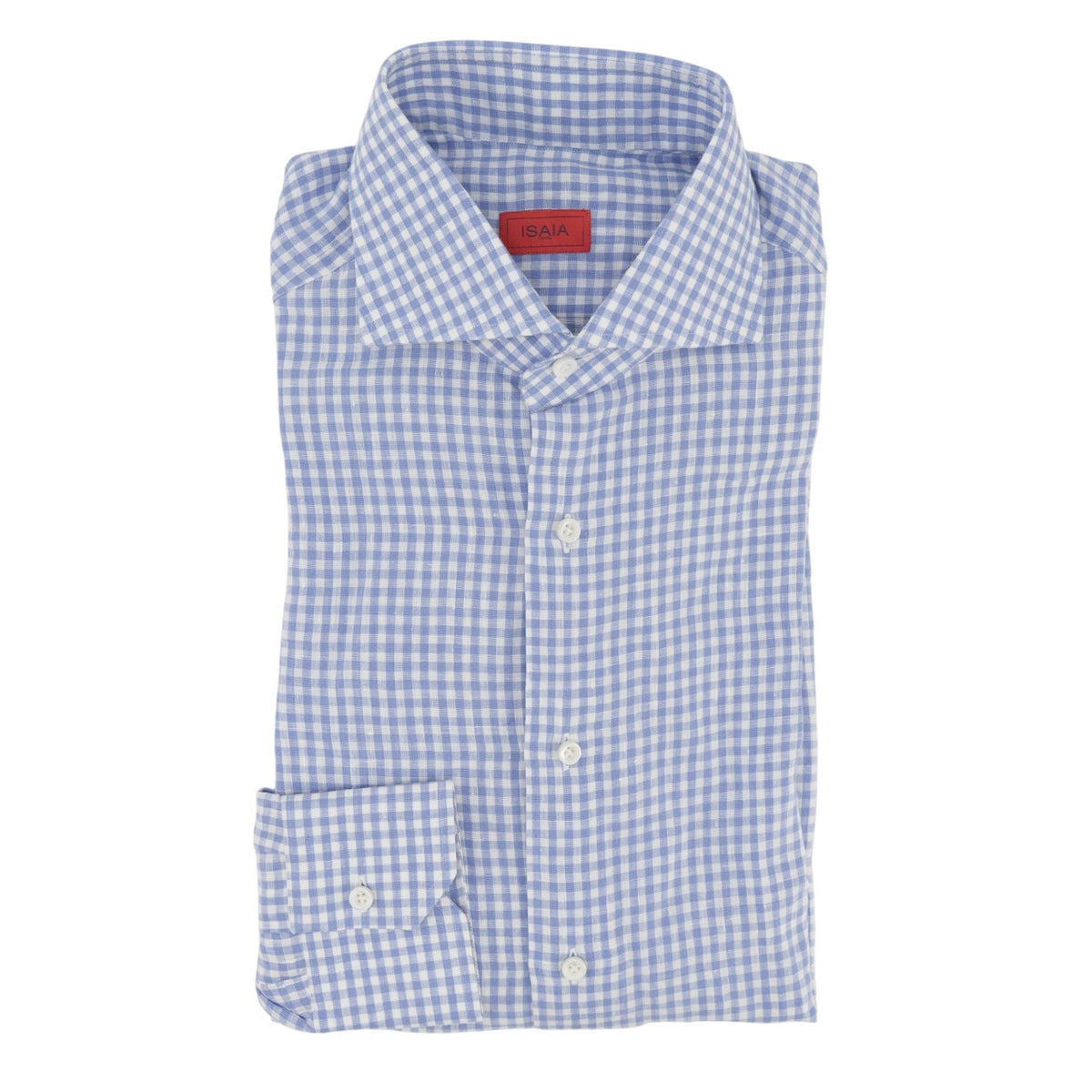 765$ ISAIA NAPOLI "Mix" Violet Dress Shirt Hand-Sewn 100% Linen 15.5 - 39