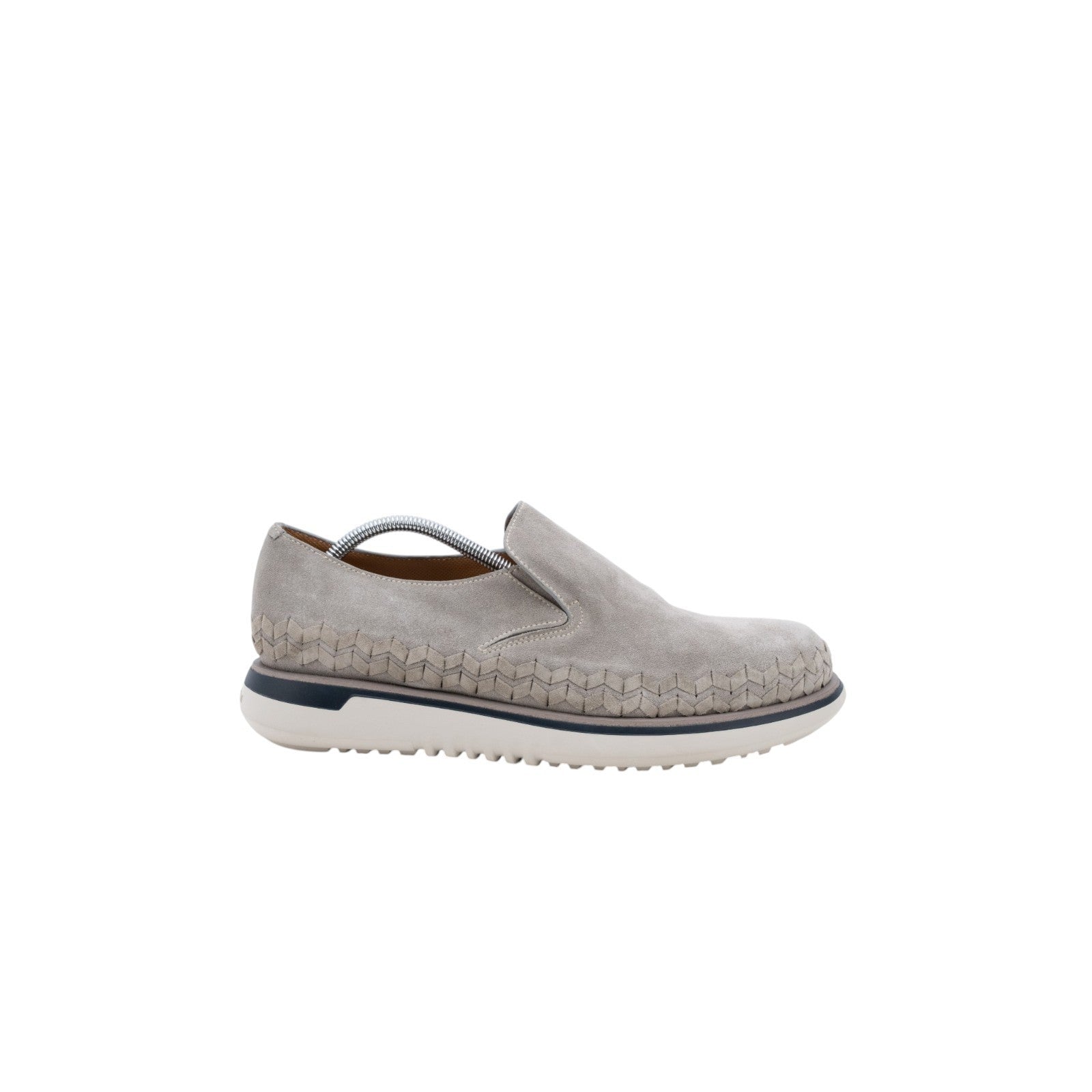 1050$ GIORGIO ARMANI Sneaker Shoes Slip-On Gray Woven Suede 9 UK / 10 US / 43 IT