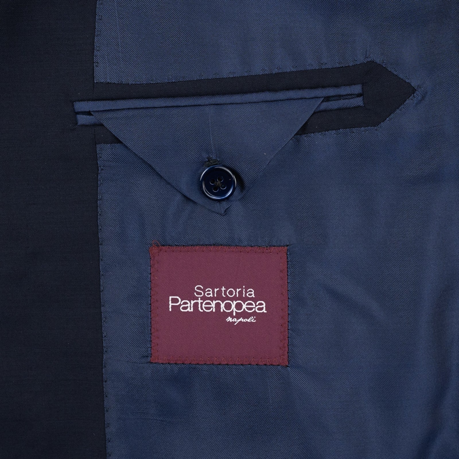 $2700 SARTORIA PARTENOPEA NAPOLI Blue Navy Suit Wool 140's 46 US / 56 EU