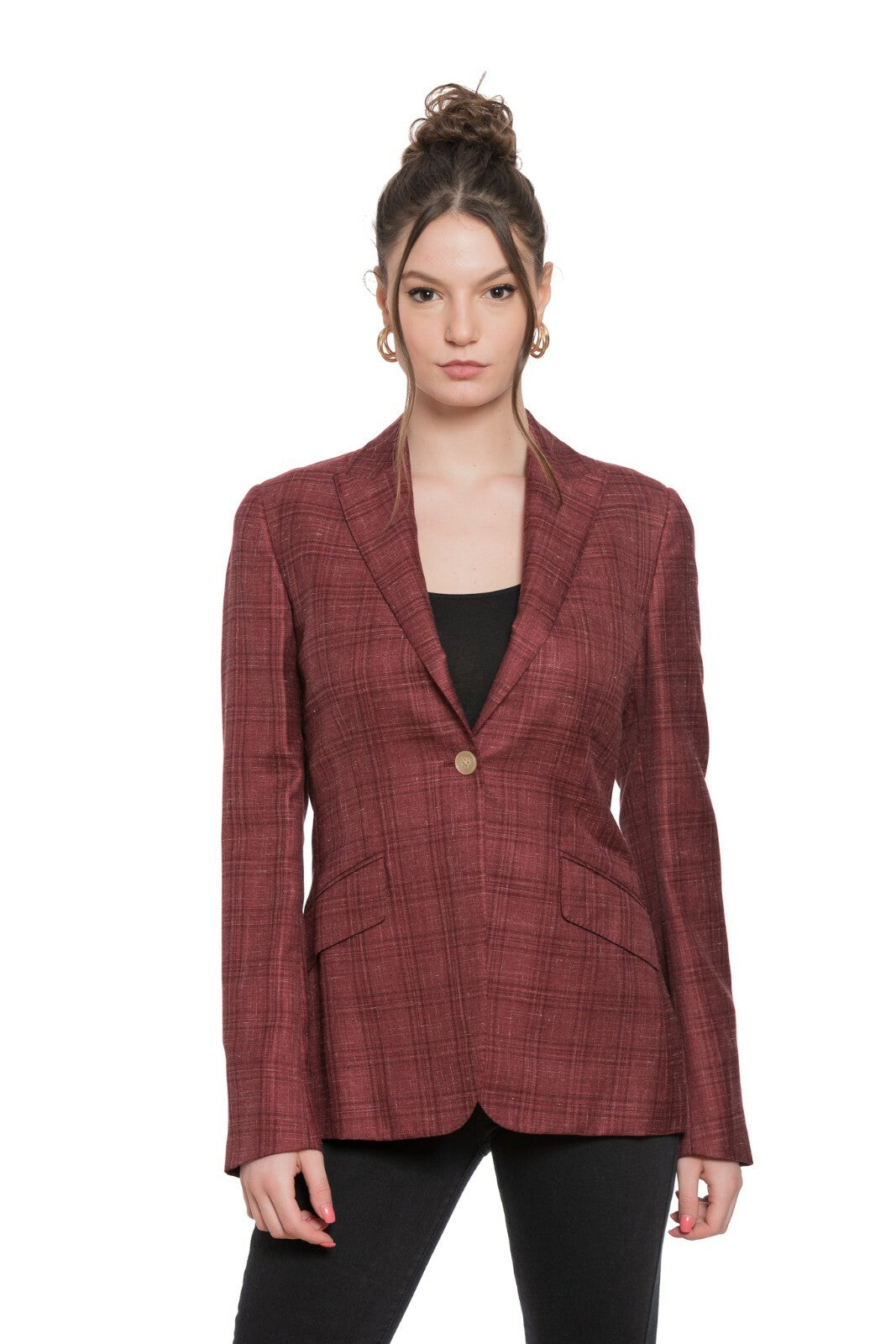 $2490 BELVEST Cashmere Silk Burgundy Woman Jacket Blazer 42 IT / 6 US / 38 FR
