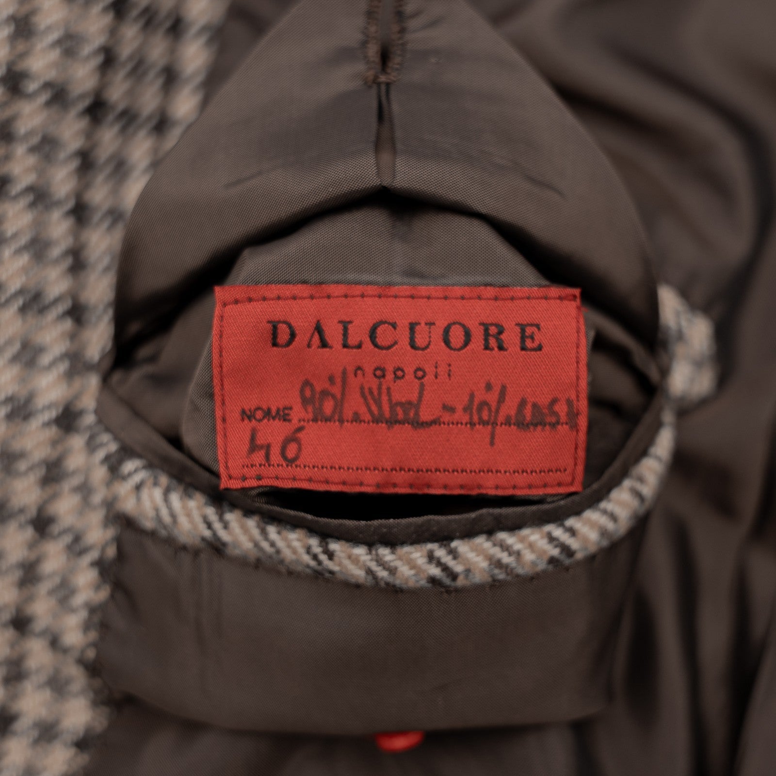 Sartoria DALCUORE NAPOLI Hand-Sewn Jacket Sport Coat Wool Cashmere 36 US / 46 EU