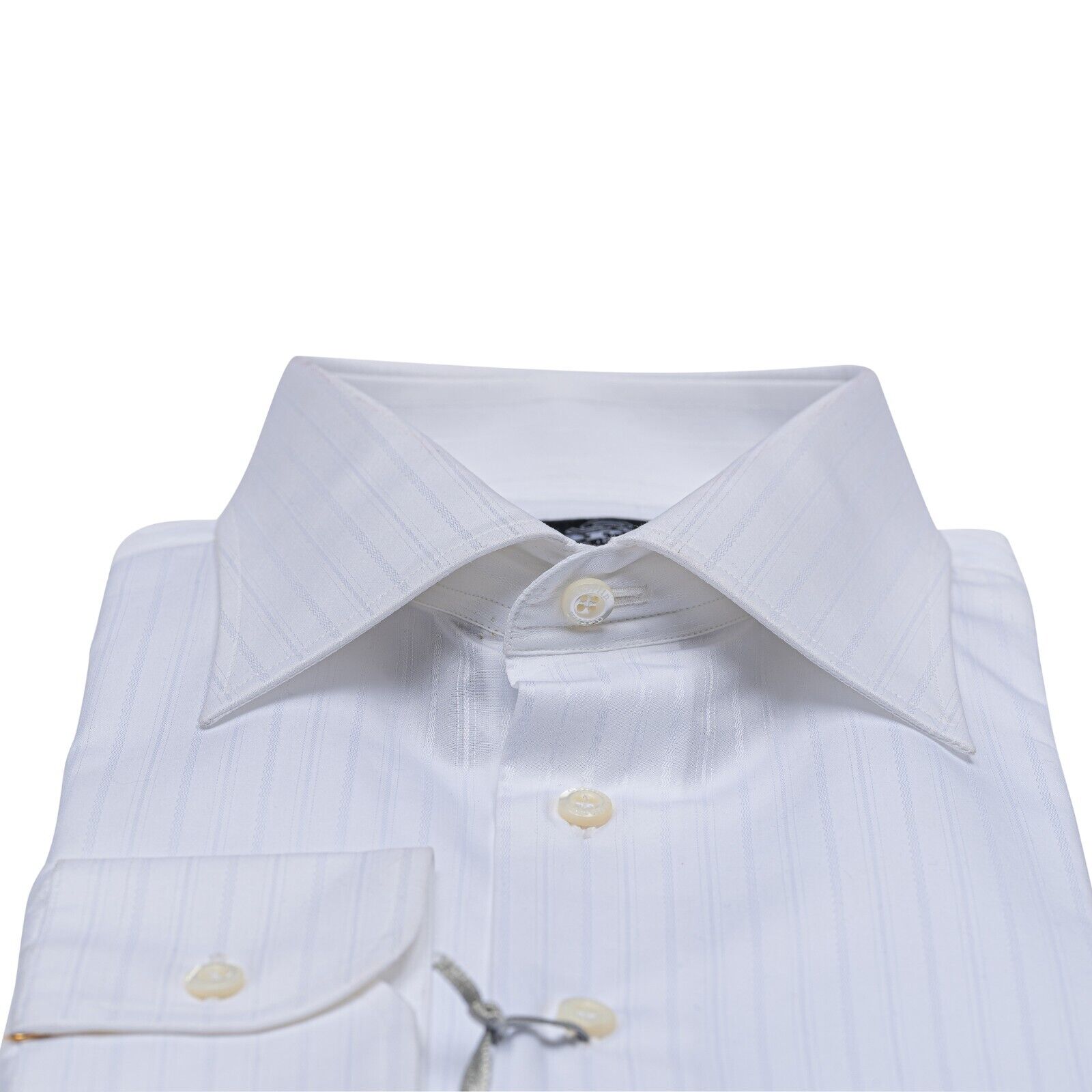 LUXURY 690$ GERLIN Shirt White Jacquard ALUMO Cotton 16-41 1T BIJAN