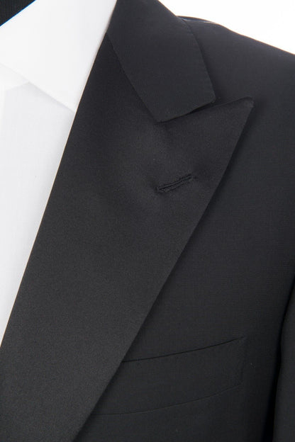 $2190 D'AVENZA Black Wool Dinner Jacket Tuxedo Hand-Sewn in Italy 40 US / 50 EU 
