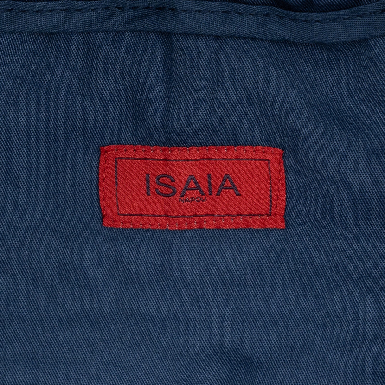 1150$ ISAIA NAPOLI Blue Drawstring Pant Slim Tapered Fit Cotton 32 US / 48 EU