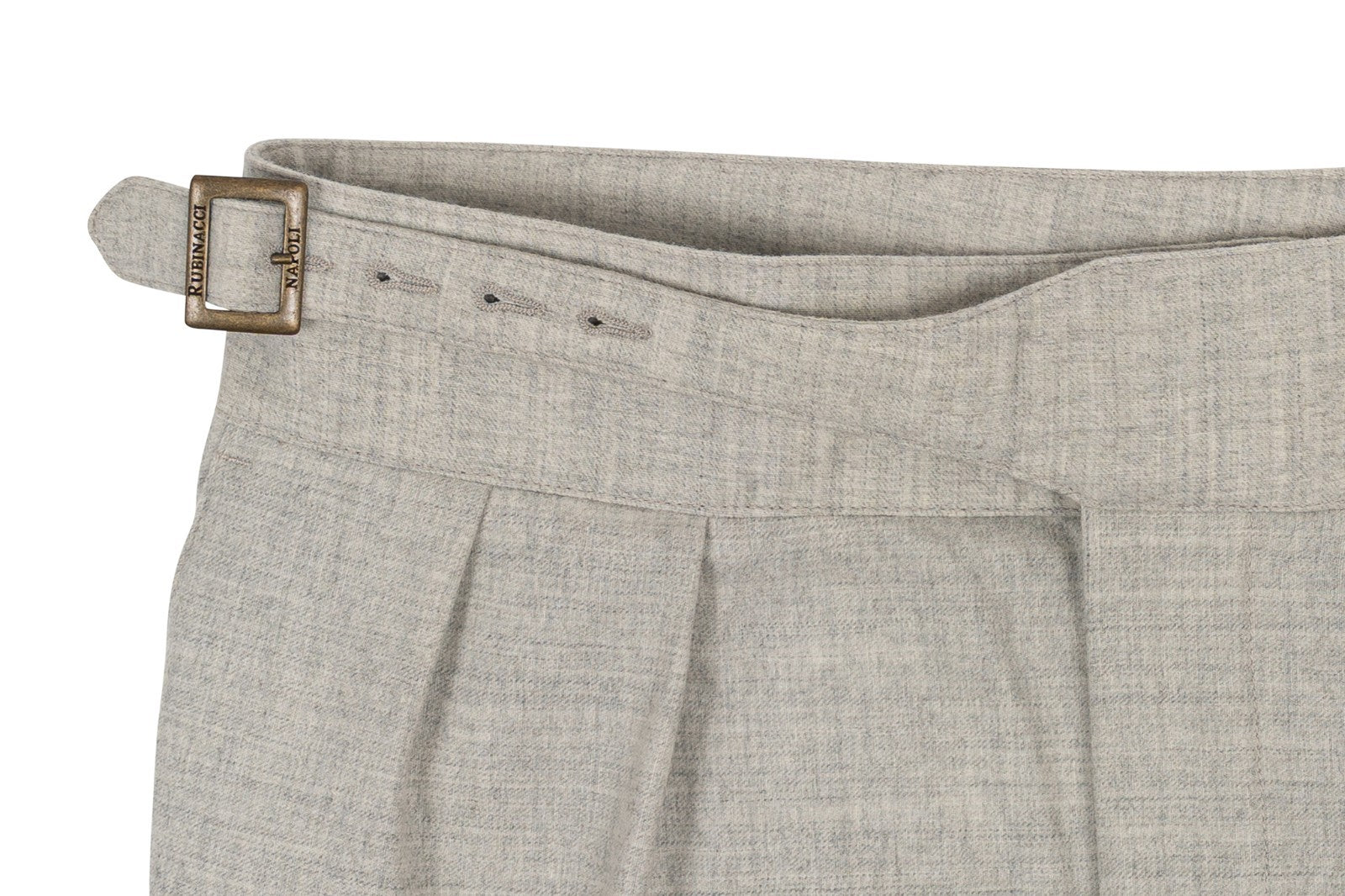 670$ RUBINACCI NAPOLI "Manny" Gray Flannel Wool High Rise Pant 34 US / 50 EU
