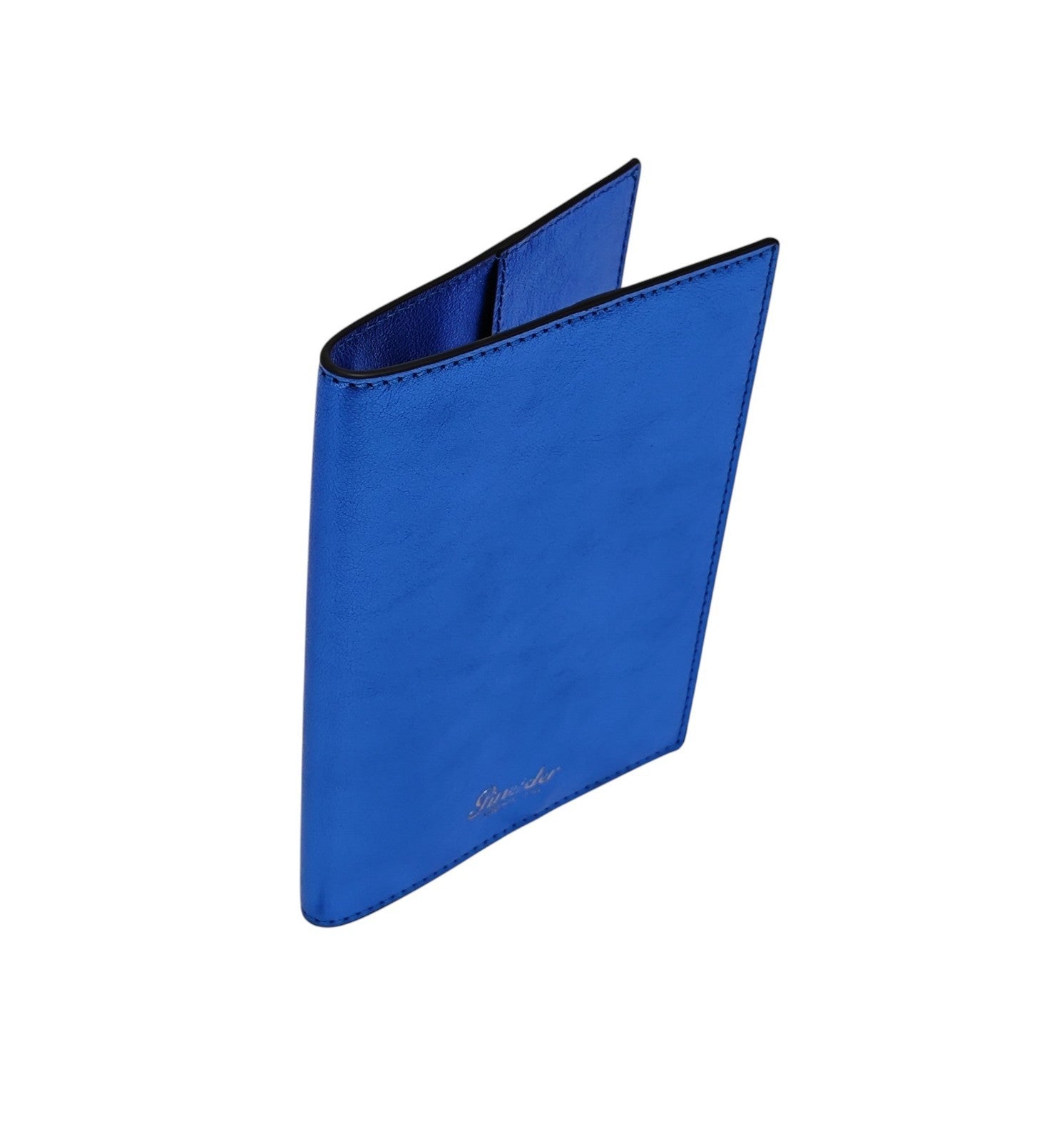 220$ PINEIDER FIRENZE 1774 "Metro Smooth" Passport Holder Calf Laminated Blue