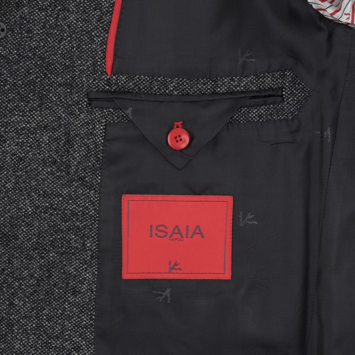 7400$ ISAIA NAPOLI Dark Gray Overcoat Coat Wool & Cashmere 42 US / 52 IT