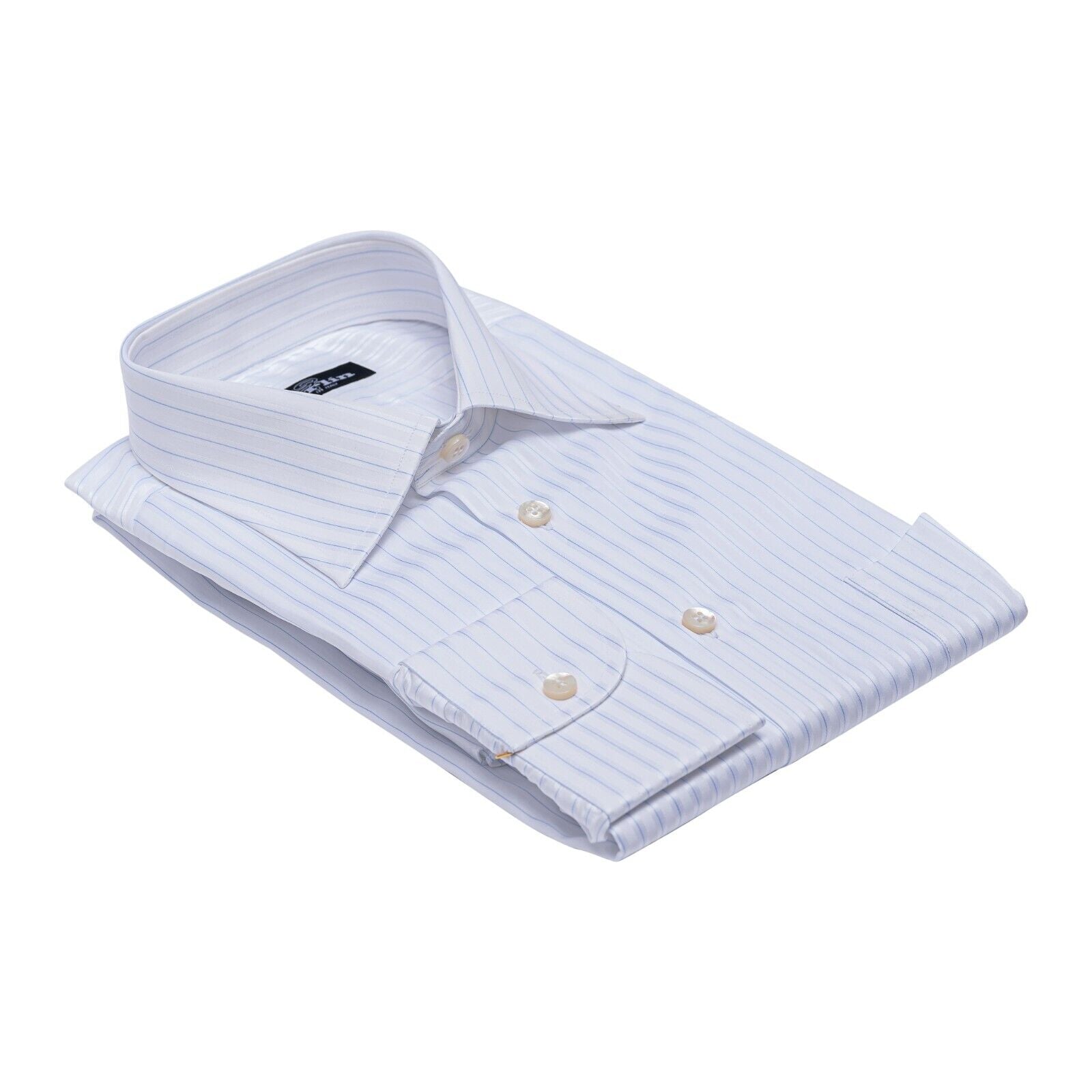 690$ LUXURY GERLIN Shirt White Striped ALUMO Cotton 15.5-39 - 1B BIJAN