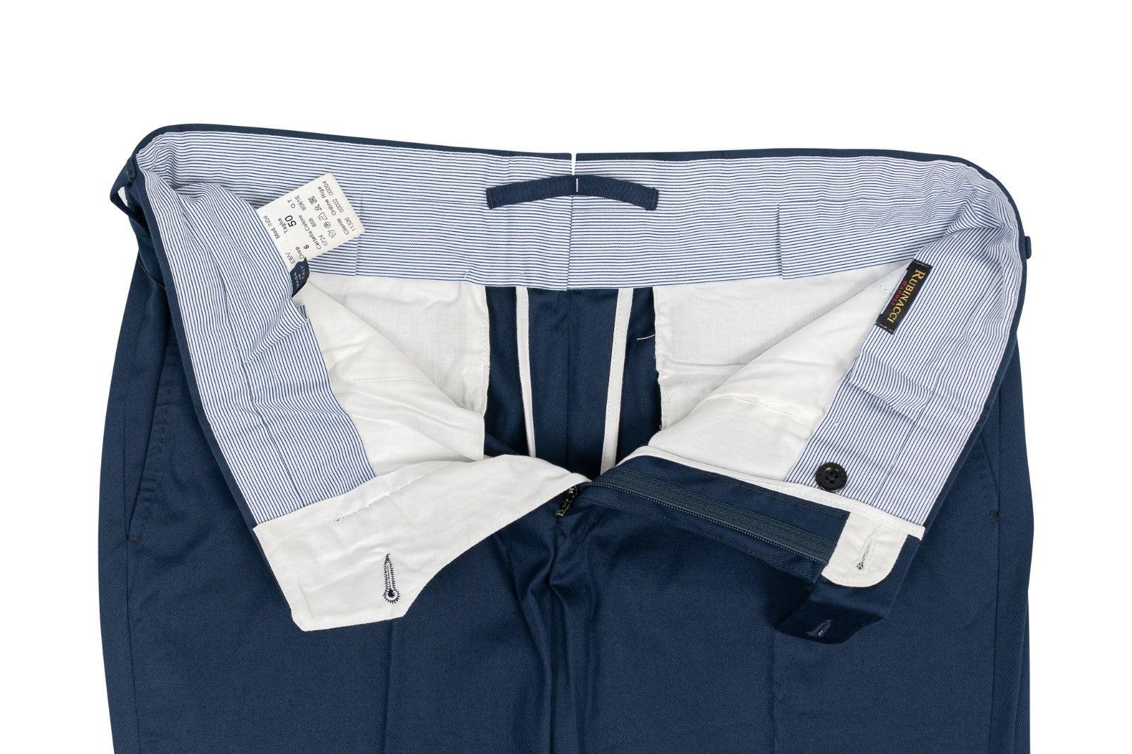 620$ RUBINACCI NAPOLI Electric Blue Dress Pant Stretch Cotton 34 US / 50 EU