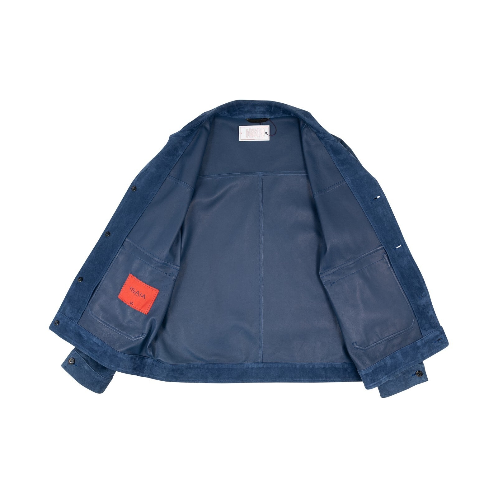 5200$ ISAIA NAPOLI "Portofino" Royal Blue Jacket Lambskin Leather 38 US / 48 EU