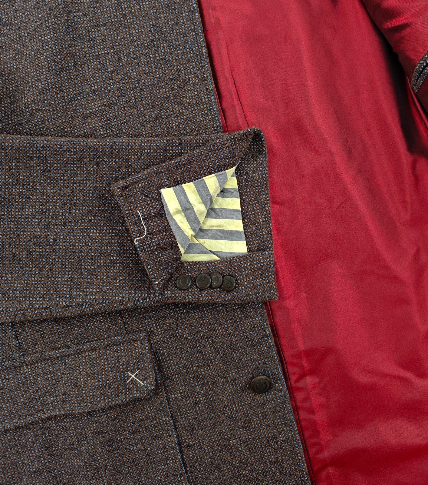 $1940 RUBINACCI NAPOLI Brown Sahariana Guru Jacket Wool / Cotton 44 US / 54 EU