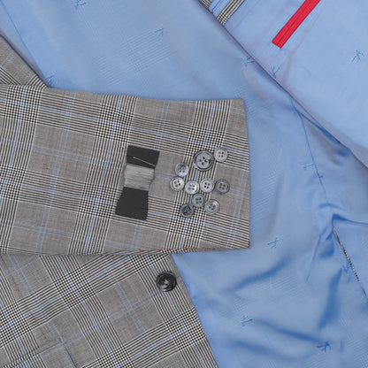 $6550 ISAIA NAPOLI "Base 5" Gray Suit Fine Wool Prince of Wales 42 US / 52 EU 7R