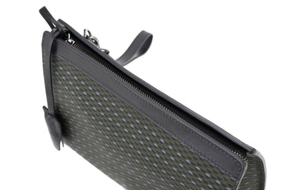 $720 Testoni Bologna Green OPTICAL Calf Hand Clutch Bag + Padlock Key