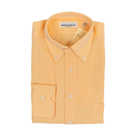 520$ RUBINACCI NAPOLI Orange Shirt Cotton Button Down Classic Fit  1J