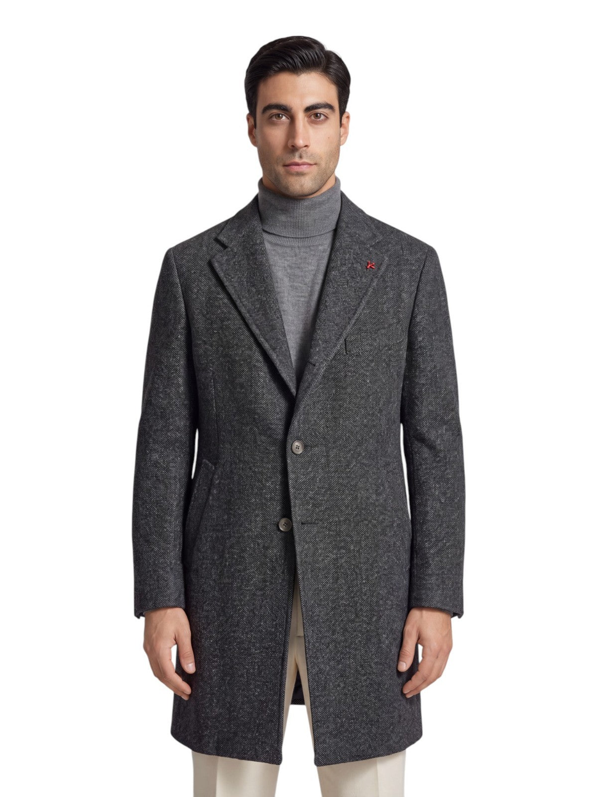 7400$ ISAIA NAPOLI Dark Gray Overcoat Coat Wool & Cashmere 42 US / 52 IT