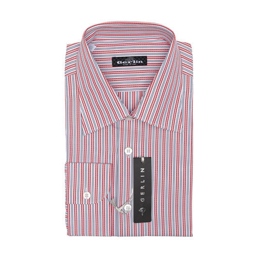 690$ LUXURY GERLIN Shirt Striped SUPRALUX ALUMO Cotton 16  41 - 8T BIJAN