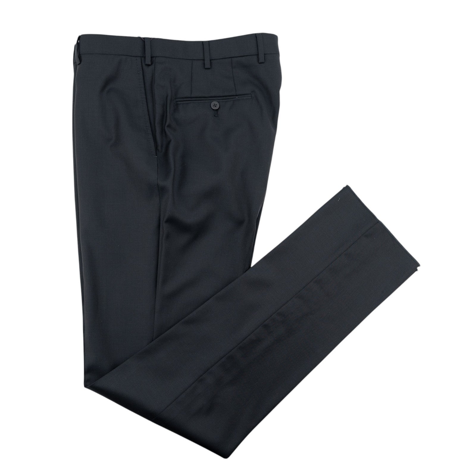 1550$ ISAIA Hand-Sewn Tapered Dress Pant Fine Wool Blue Navy 36 US / 52 EU 7R