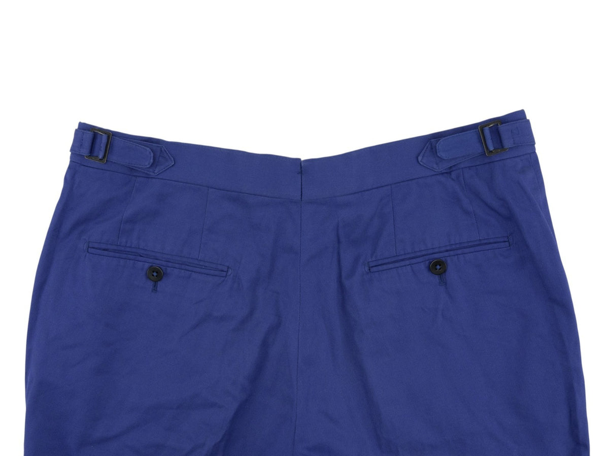 720$ ISAIA NAPOLI Cobalt Blue Chino Pant Mako Cotton Slim 34 US/50 EU