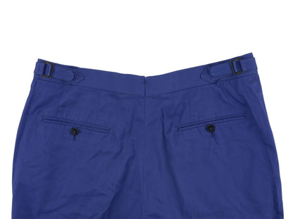 720$ ISAIA NAPOLI Cobalt Blue Chino Pant Mako Cotton Slim 34 US/50 EU