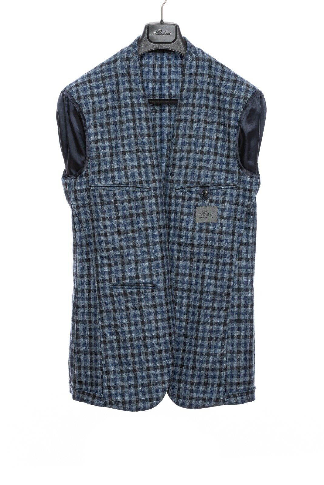 $2025 BELVEST Blue Wool Cashmere Check Jacket 40 US / 50 EU Drop 6R  F/W 2018