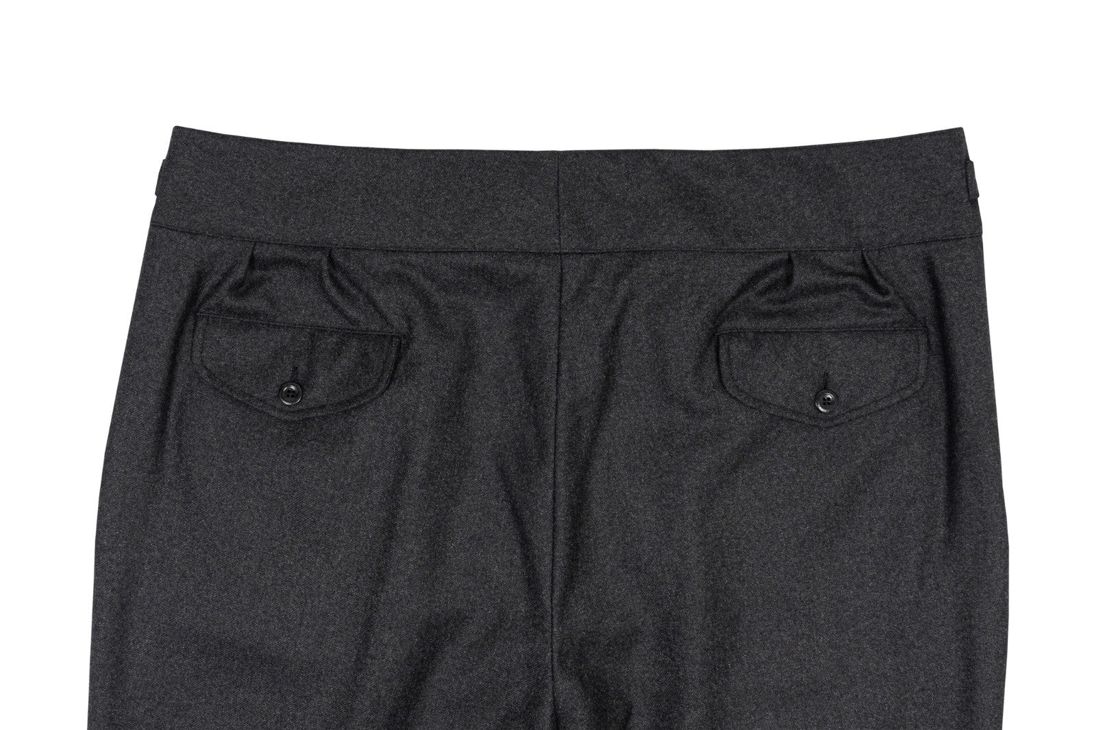 670$ RUBINACCI NAPOLI "Manny" Gray Flannel Wool High Rise Pant 40 US / 56 EU