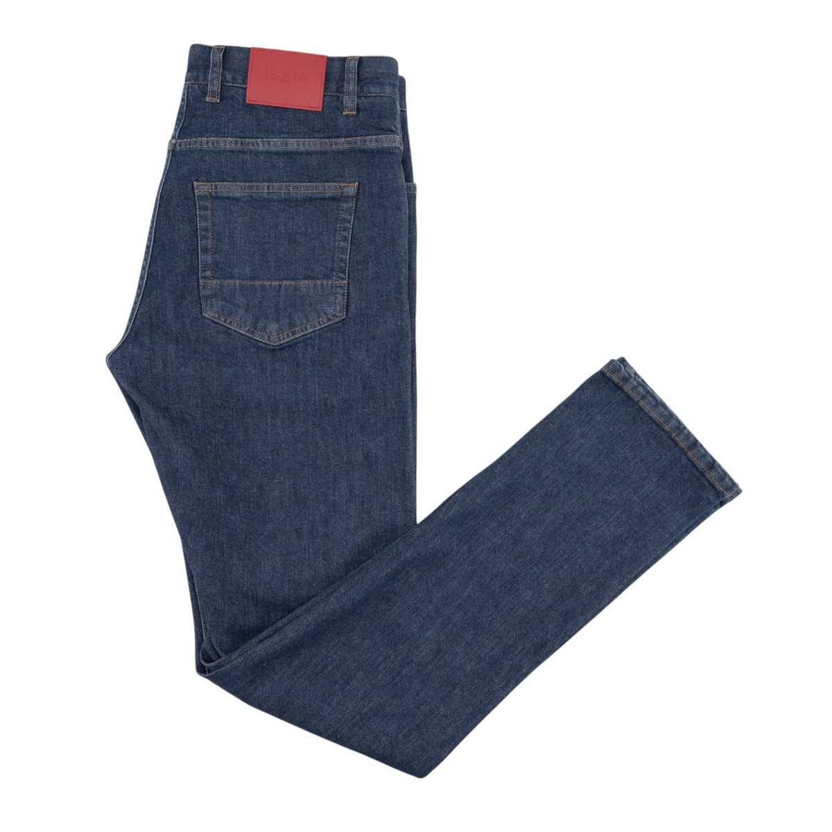 795$ ISAIA NAPOLI Blue Denim 5 Pocket Jeans Stretch Cotton Slim Fit 34 US /50 EU