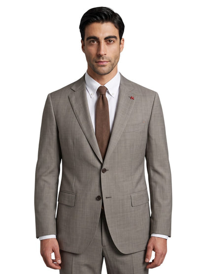 $7255 ISAIA NAPOLI "Sanita" Taupe Suit Extralight Fine Wool 50 US / 60 EU 8R